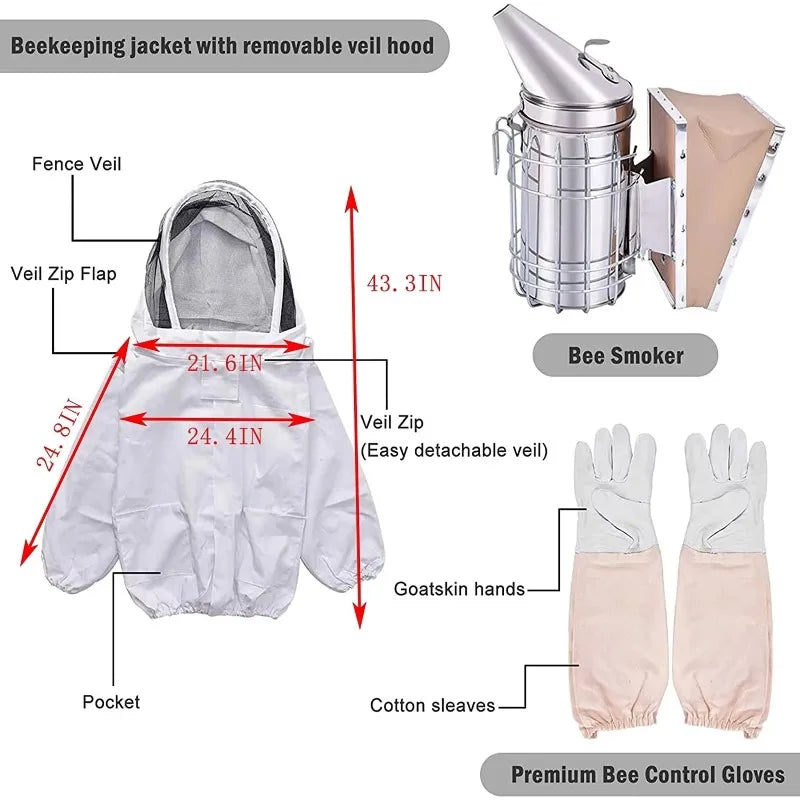 Beekeeping Supplies Honey Kit Beekeeping Starter Kit Set of 15 pieces