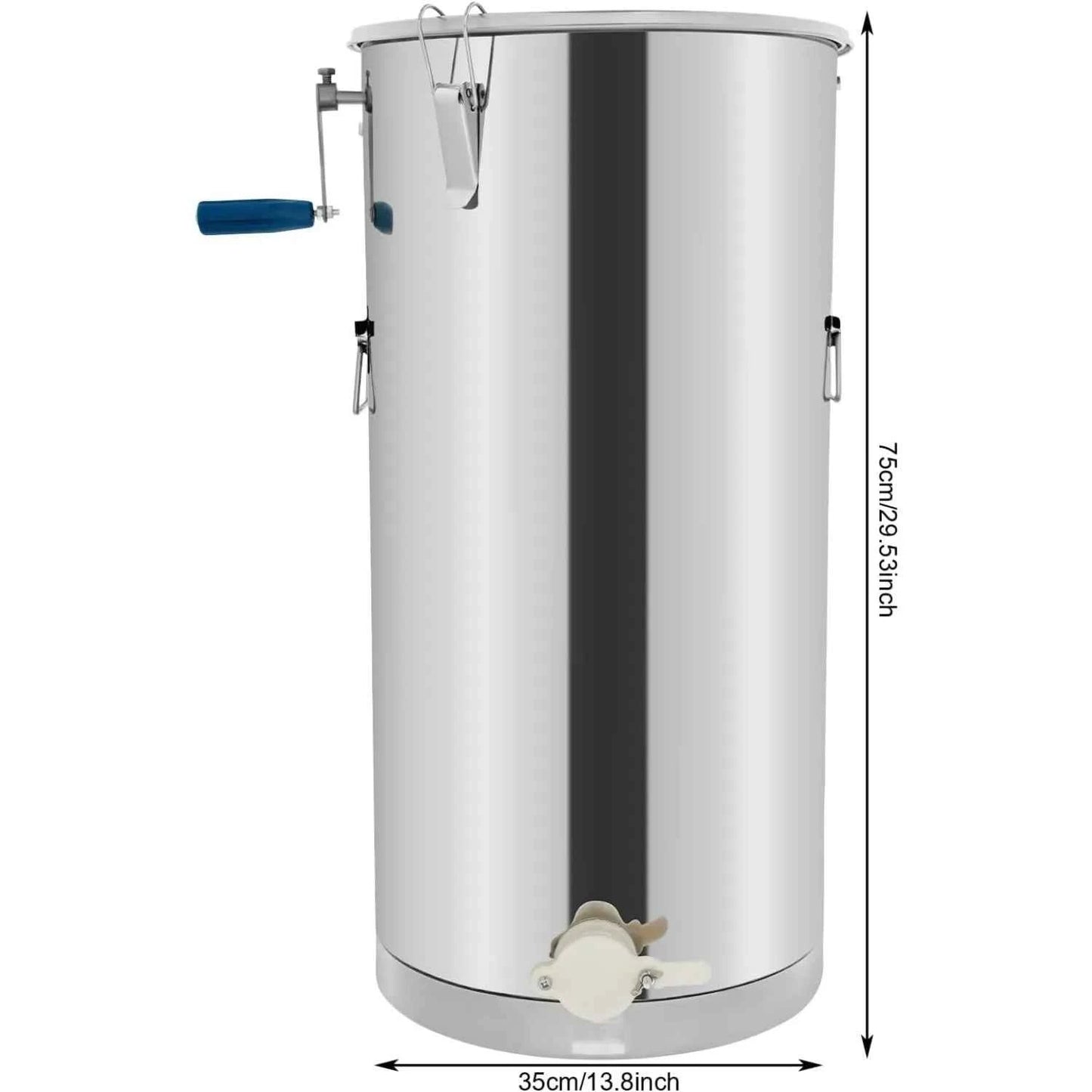 Manual Honey Extractor, 2 Frame Stainless Steel Beekeeping Extraction, Honey Bee Spinner Beekeeping Apiary Centrifuge Equipment, Silver
