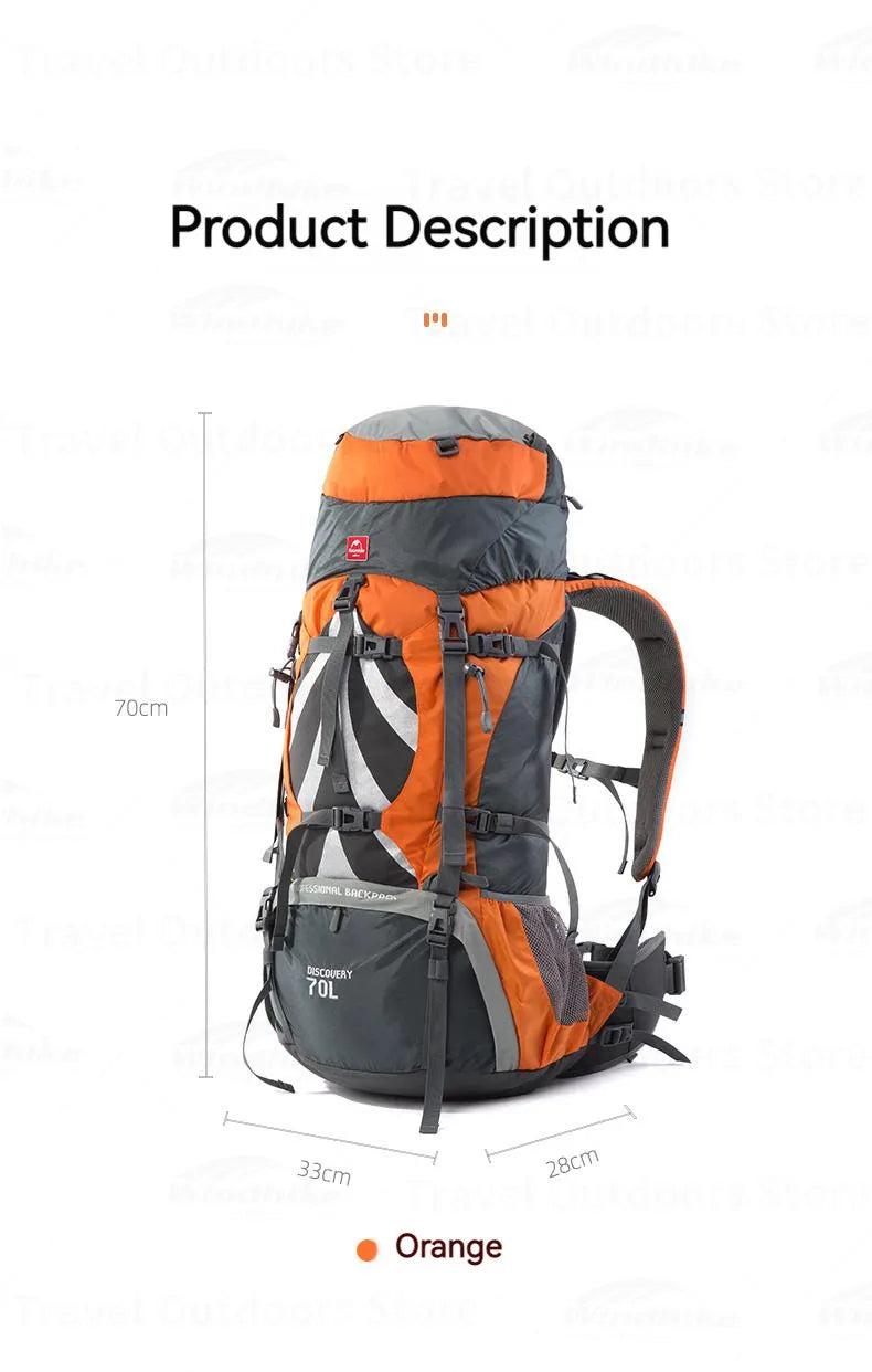 Naturehike 70+5L Backpack Hiking Travel Mountaineering Knapsack Softback Large Capacity Men Waterproof Rucksack With Rain Cover