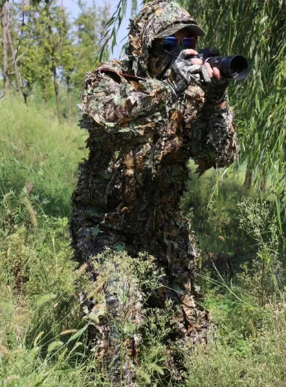 Men's Ghillie Suit, 3D Lightweight Hunting Clothes, Hooded Camouflage Clothing Breathable Hunting Suit
