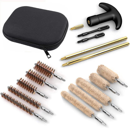 28PC Gun Barrel Brush Cleaning Kit for Pistol Airsoft AR15 AR10 M4 M16 Sig Sauer 1911 Taurus Glock g17 19 22 34 G43X Accessories