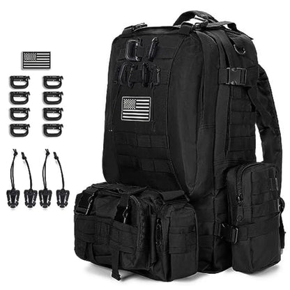 Large Military Tactical Backpack for Men, 40-50L Backpacks for Women, Bug out Bag 3 Days Pack Bags Rucksack with Molle System