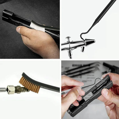 9pcs/Set Toy Gun Cleaning Kit 3 Brass Steel Brushes 6 Stainless Steel Pick Rifle Cleaning Tool