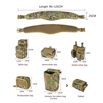 YAKEDA Tactical Battle Belt Duty Belt Law Enforcement Utility Belt Police Belt 7 in 1 Set