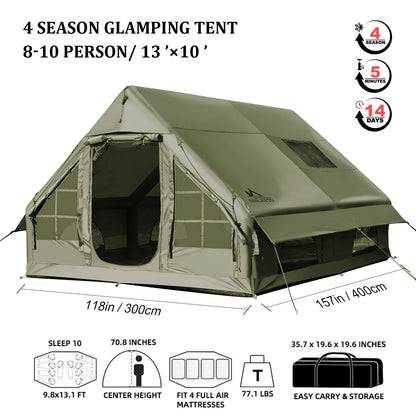 Army Green Waterproof Windproof Tent for Camping