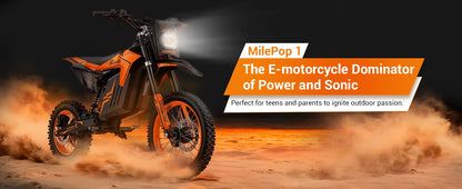 HillMiles MilePop Electric Dirt Bike Teens Adults, 2000W 48V E-Bike with Dual Suspension, Hydraulic Brakes, Off-Road Tires