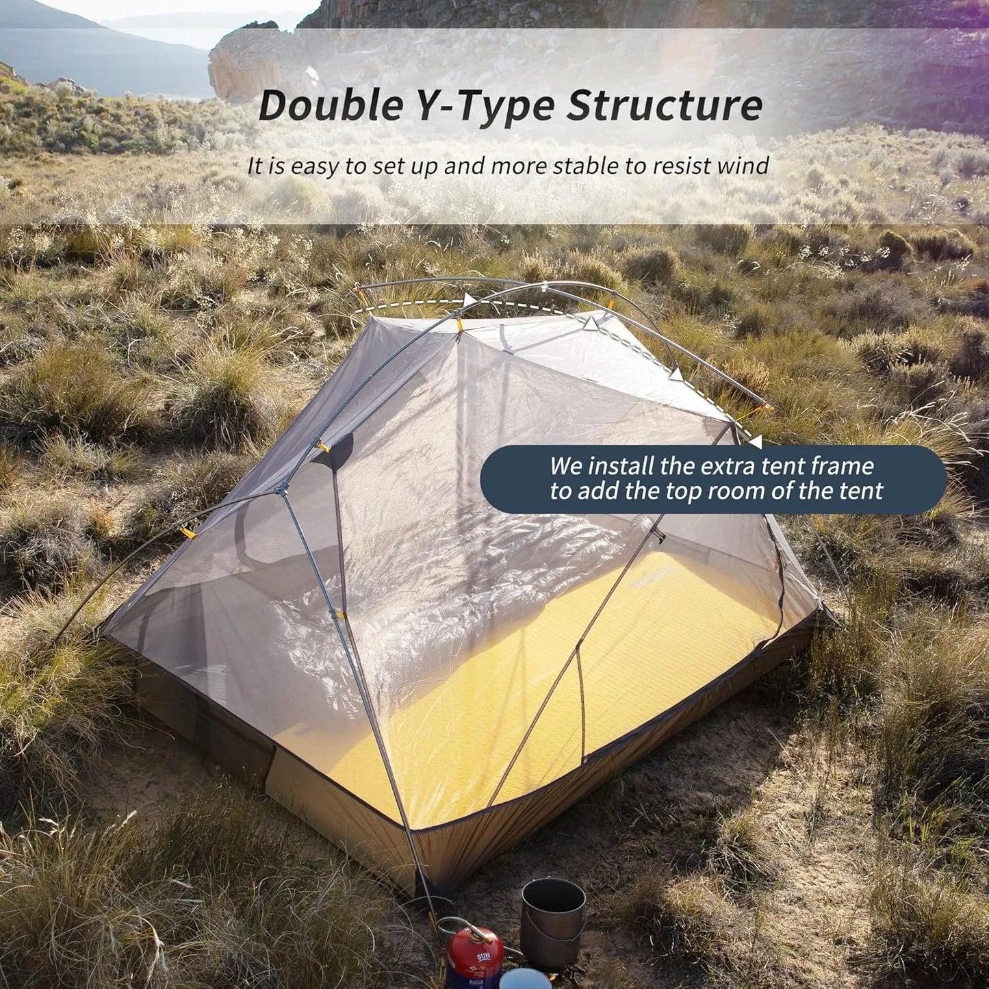 Naturehike Mongar Ultralight Tent 2 Person Waterproof Camping Tent Double Layer Outdoor Travel Hiking Tent