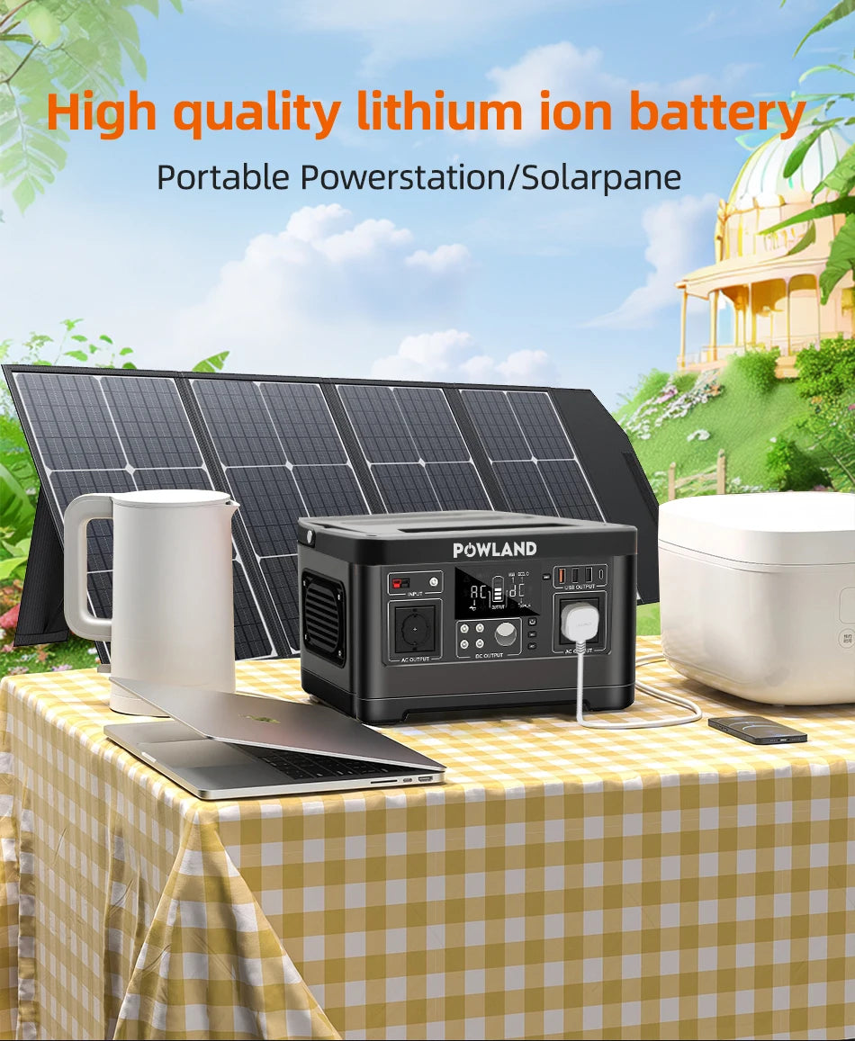 EASUN POWER 600W 300W Portable Power Station Solar Generator Quick Charge AC Outlets for Outdoor Camping RV Home LiFeP04 Battery for US No DUTY