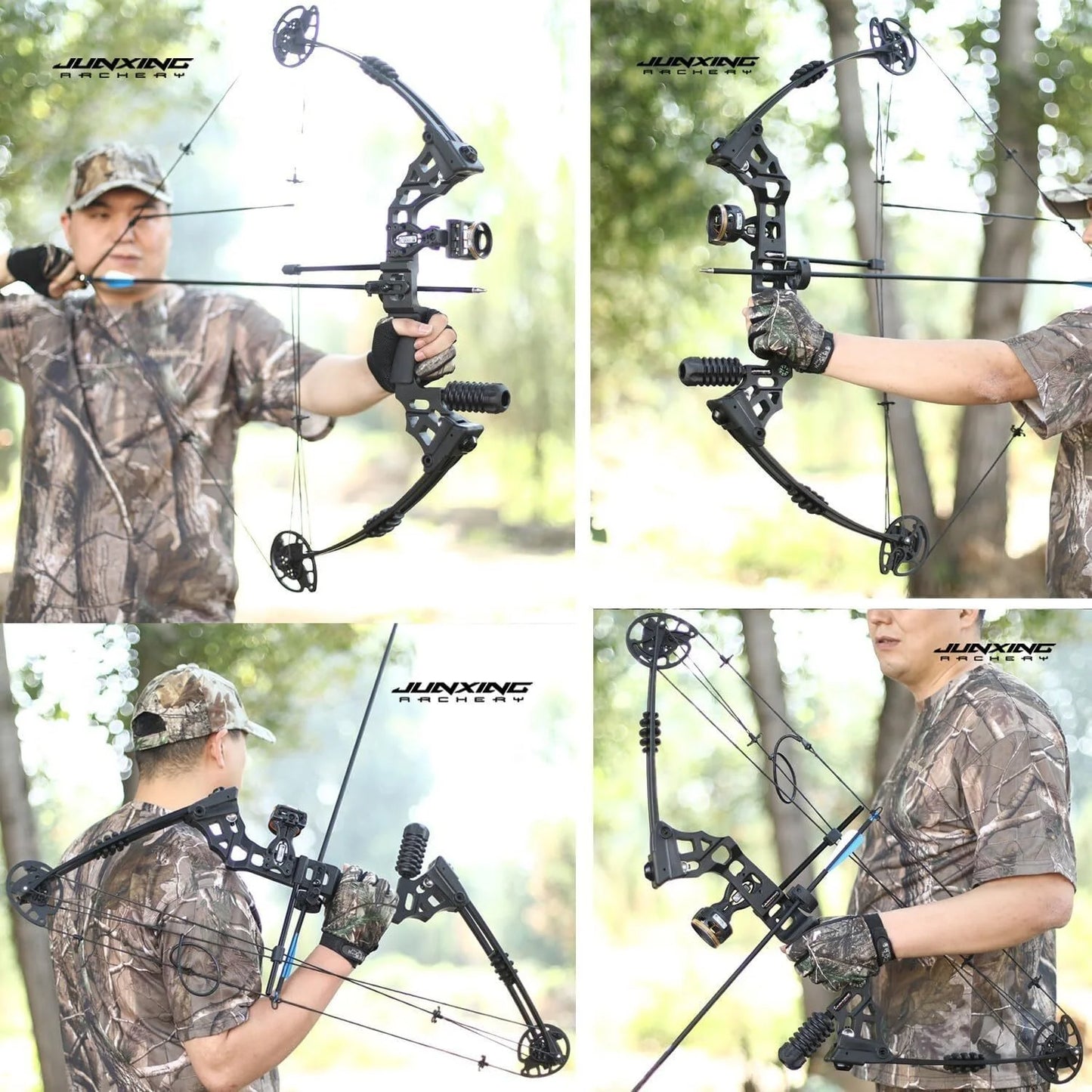 Compound Bow Set 20-70lbs Adjustable 320FPS 80% Let-off RH LH for Hunting Target Shooting Archery Practice Use