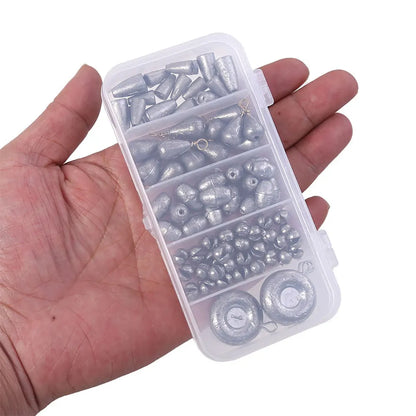 81PCS Removable Fishing Sinkers Weights Kit Round Split Shot Sinker Egg Fishing Tackle Set Bass Fishing Tackle Accessories
