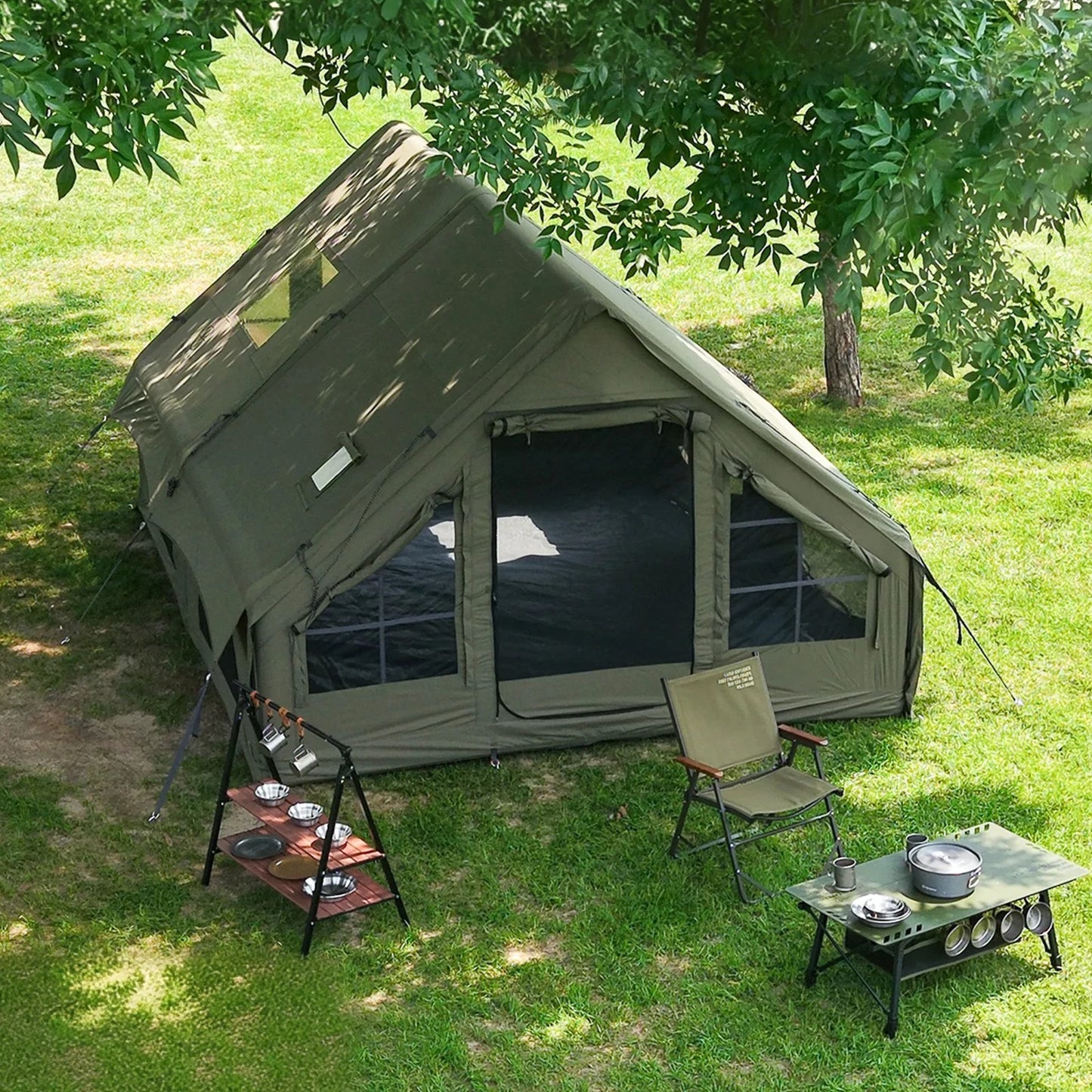 Army Green Waterproof Windproof Tent for Camping