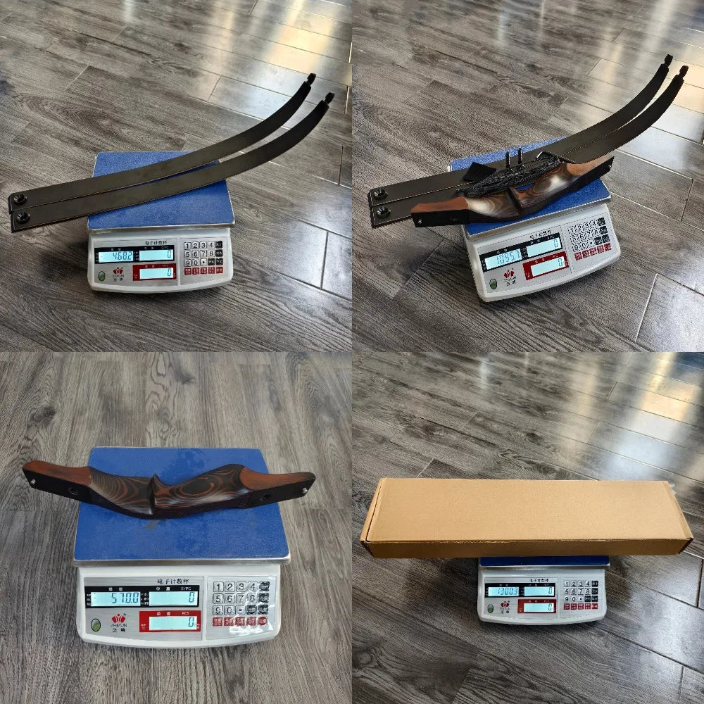 60'' Black Hunter Archery Recurve Bow 40-60lbs Bamboo Core Limbs Wooden Riser for Right Hand American Hunting Split Takedown Bow