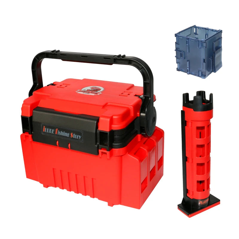 Fishing Tool Box Multi-function Plastic Thickened Fisherman Tackle Box Fishing Rod Lure Storage Organizer Sea Goods for Fishing