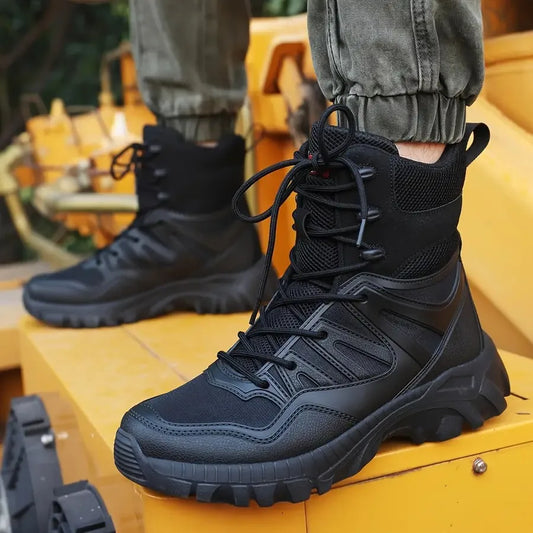 Men's Desert Training High-Top Boots Outdoor Hiking and Mountaineering Boots Lightweight and Comfortable Trekking Shoes