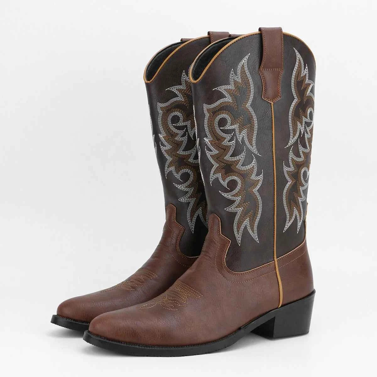 Men's Fashion Embroidered Desert Cowboy Boots