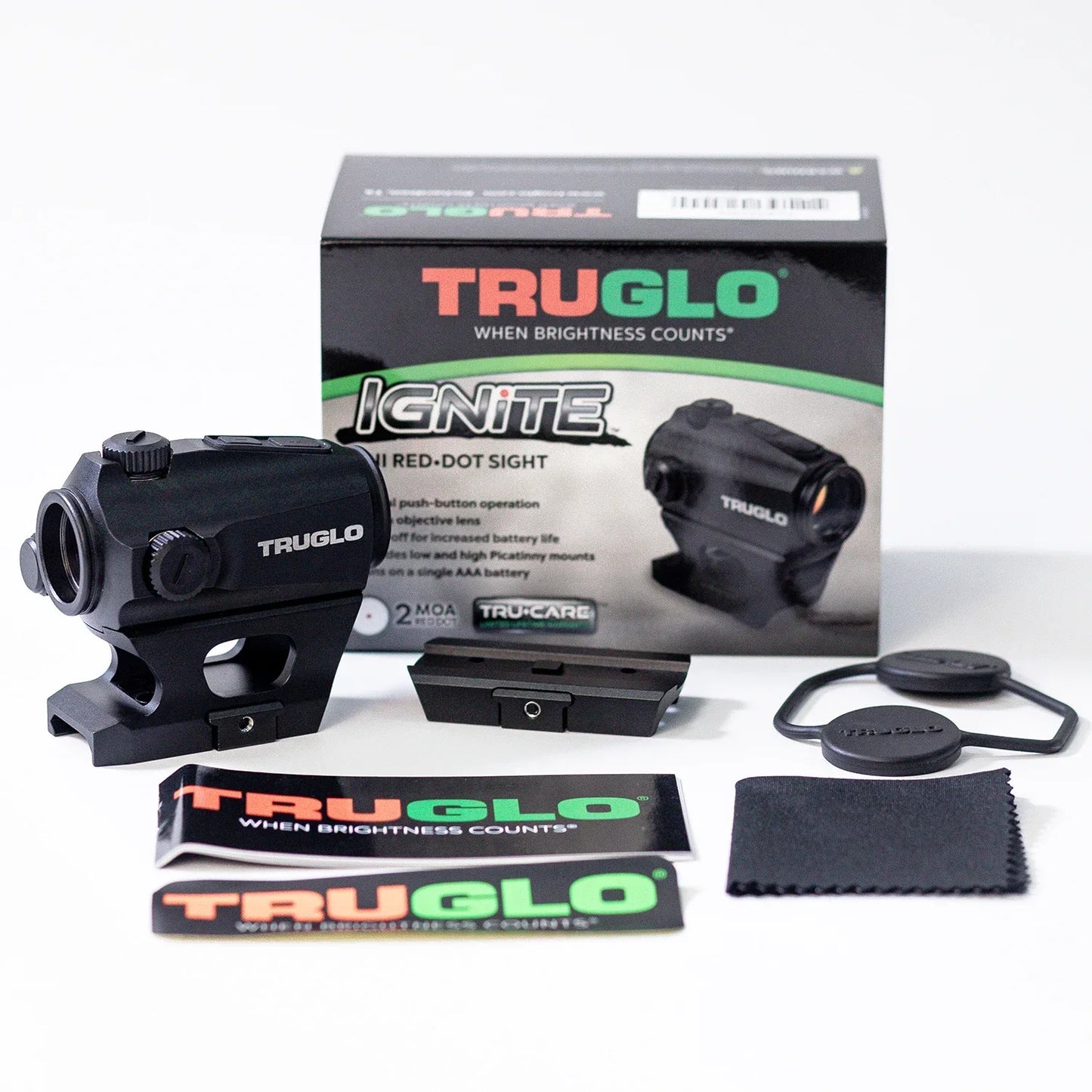 Original TRUGLO IGNITE Mini 22mm 2 MOA  Adjustable Airsoft Riflescope For Tactics Hunting AR 15 Red/Green Dot Sight Reflex Scope