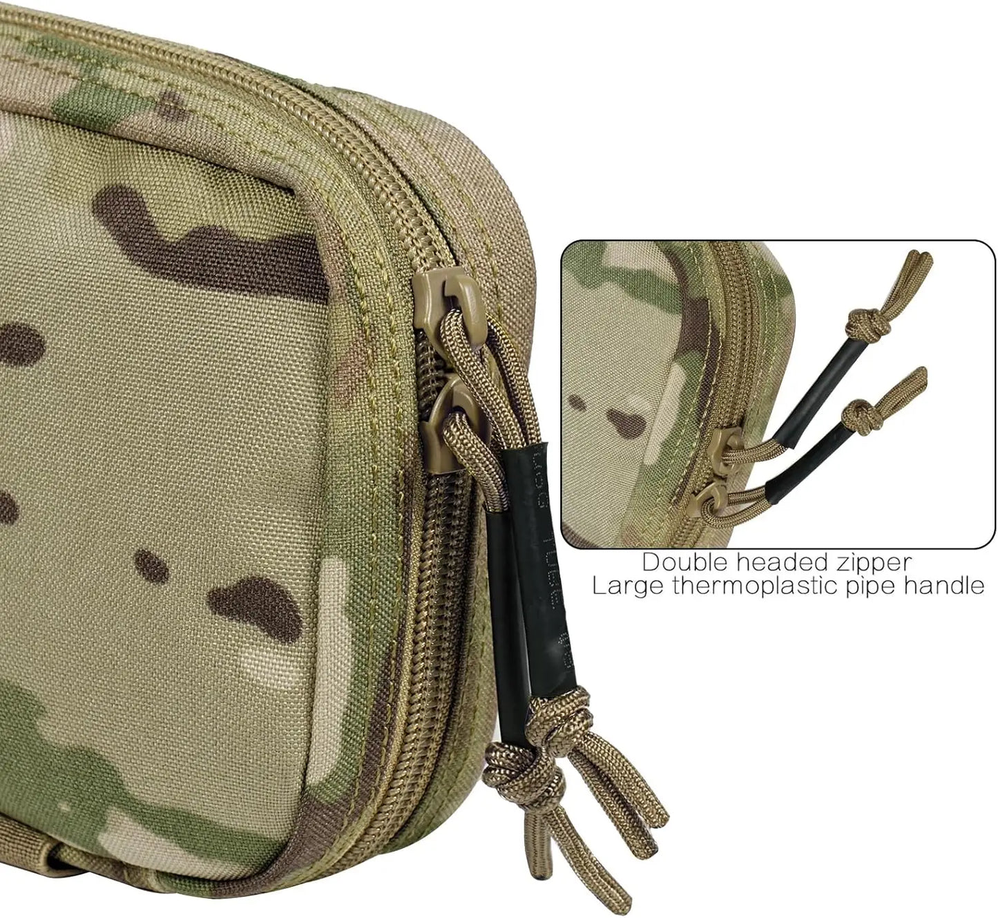 Rapid Deployment Tactical MOLLE Trauma Kit Pouch, Quick Release Tear-Off Medical First Aid Organizer with Red ID for Emergency Survival