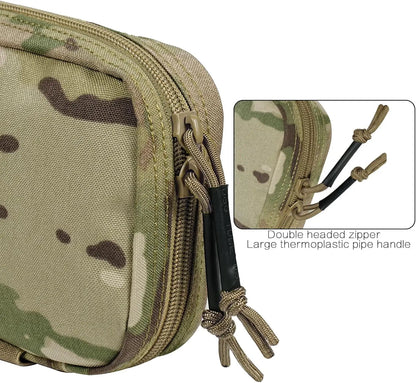 Rapid Deployment Tactical MOLLE Trauma Kit Pouch, Quick Release Tear-Off Medical First Aid Organizer with Red ID for Emergency Survival