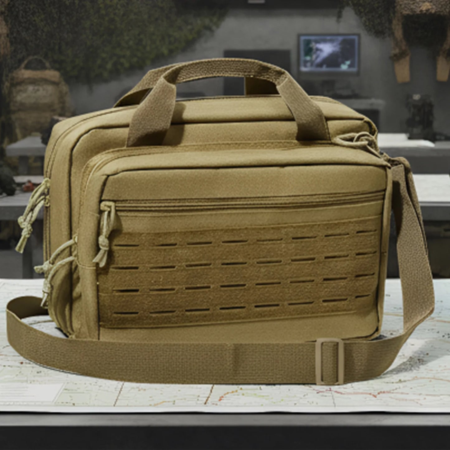 600D Oxford Cloth Tactical Handgun Bag Multiple Pockets Shooting Range Bag Tactical Handbag for Outdoor Hunting