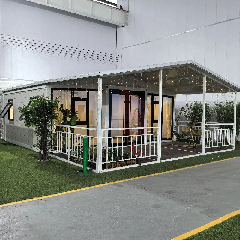 Luxury Foldable Container House with Terrace - Portable Modular Tiny House 1-3 Bedroom Custom Prefab House for Living