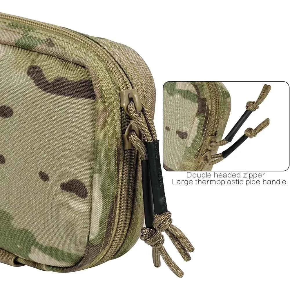 Rapid Deployment Tactical MOLLE Trauma Kit Pouch, Quick Release Tear-Off Medical First Aid Organizer with Red ID for Emergency Survival