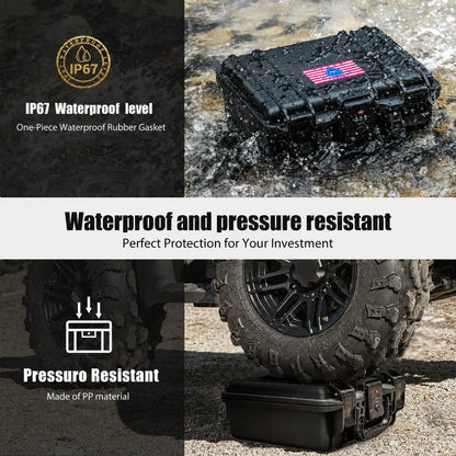 Hard Pistol Case, Waterproof Shockproof Lockable Handgun Case with Foam, TSA Compliant Travel Case for Semi-Auto Pistols and Revolvers