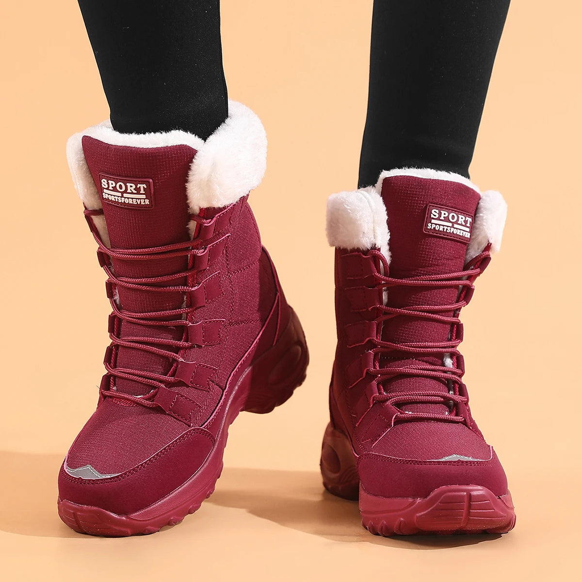 Women's Boots High Quality Keep Warm Mid-Calf Waterproof Snow Boots Women Comfortable Ladies Thigh High Hiking Boots
