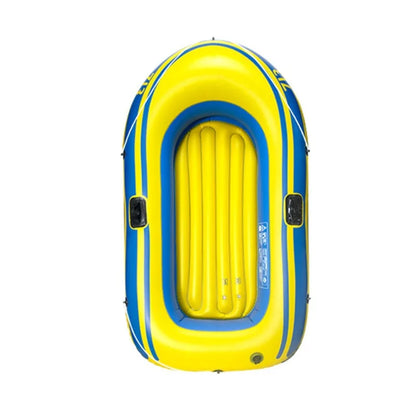 2-4 Person Inflatable Kayak Boat, Heavy Duty PVC Raft Canoe for Fishing Rafting Water Sports, Blue White & Yellow