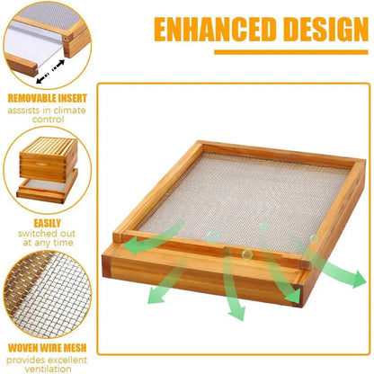 Screened Bottom Board Beehive Kit: 10-Frame with Wax-Coated Foundations, 1 Deep & 1 Medium Box Included