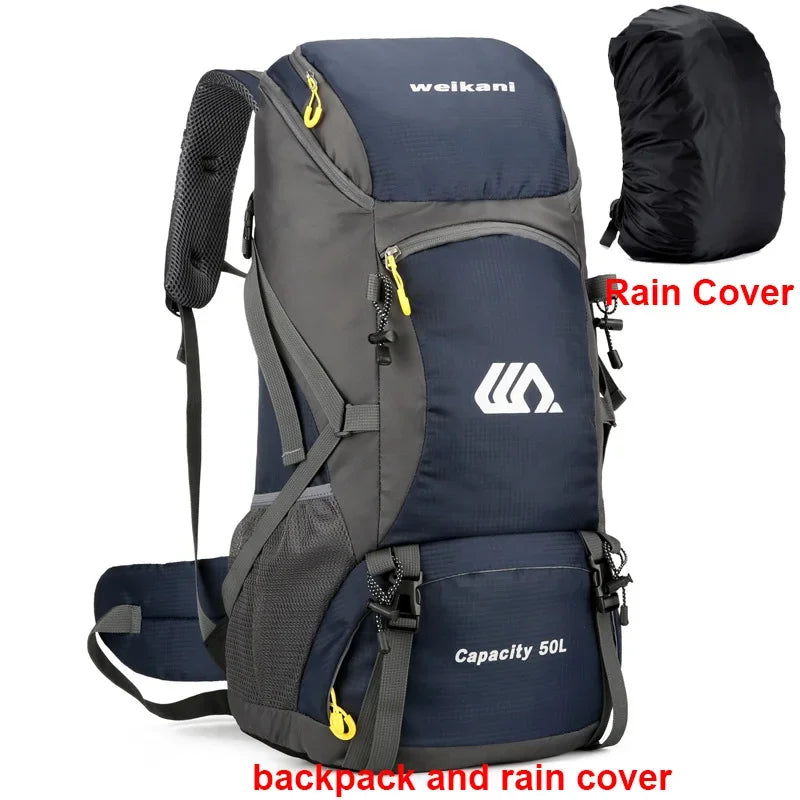 50L Travel Backpack Camping Men Large Hiking Bag Waterproof