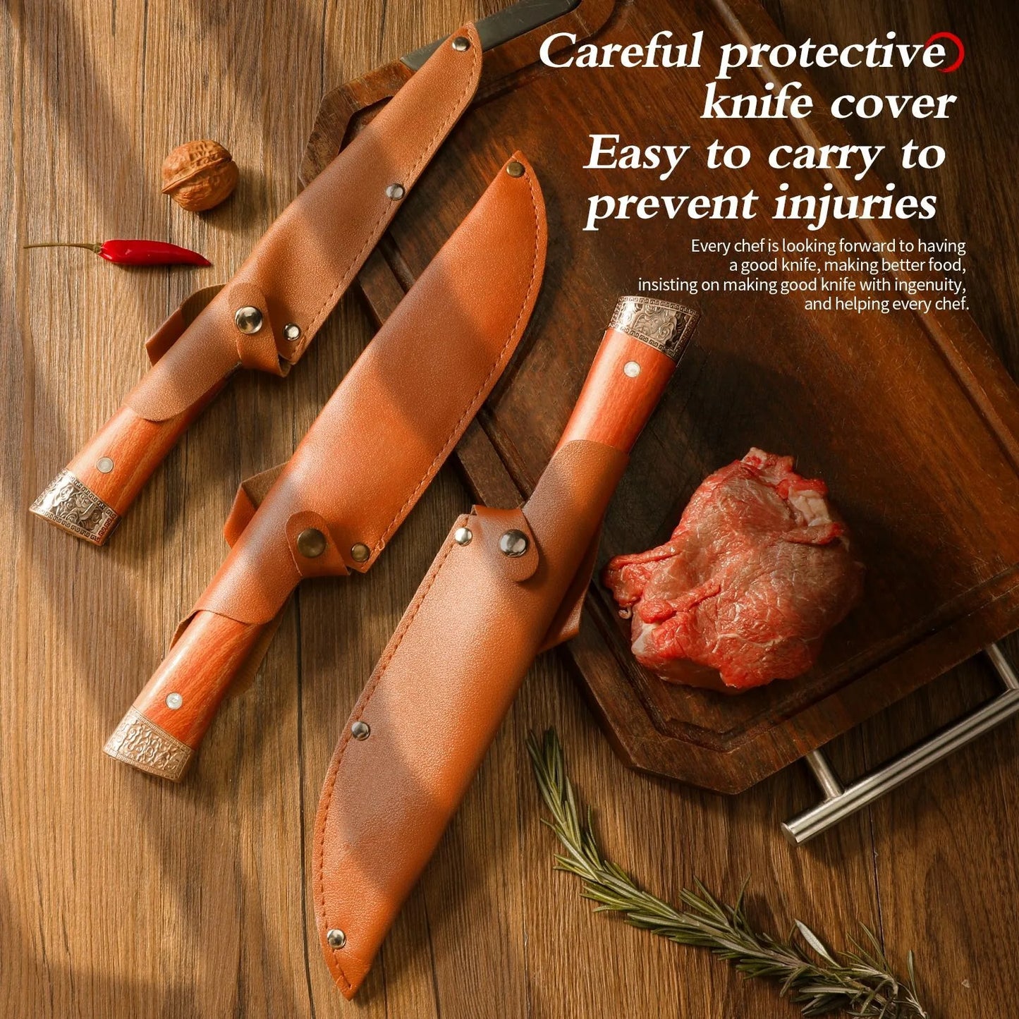 Fixed-blade skinning knife