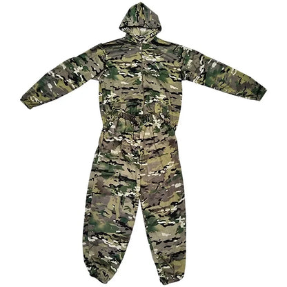 Men Fishing Hiking Sets Outdoor Tactical Mesh Hoodie Mosquito-Proof Set Camping Jacket Elastic Waistband Hunting Pants Men Kids