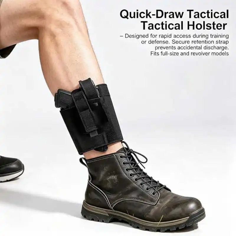 Ankle Holster Concealed Carry Gun Holster Ambidextrous Tactical Leg Holster with Spare Pocket for Subcompact Pistol