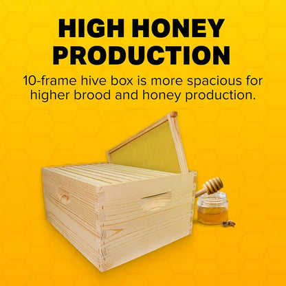 Unassembled Complete Bee Hive Box with Foundation, Langstroth 10 Frame 9 5/8" Hive Body, All Beekeeping Levels,, Customized