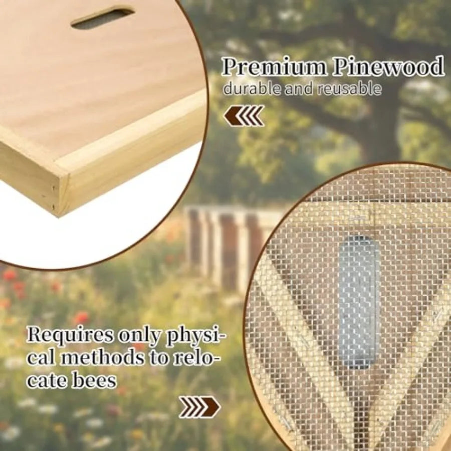 2 Pcs Bee Excape Board 8 Frame Beehive Inner Cover Honeybee Triangle Escape Screen for Langstroth Hive, Bee Hive Escapes Beekee