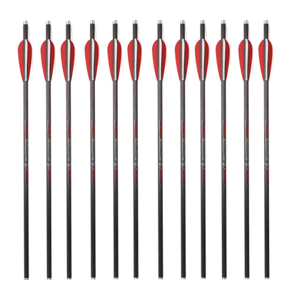 Pure Carbon Arrows 16 17 18 20 22 inch Crossbow Bolts with Arrow Feather Arrowheads for Archery Traditional Bow Hunting Shooting