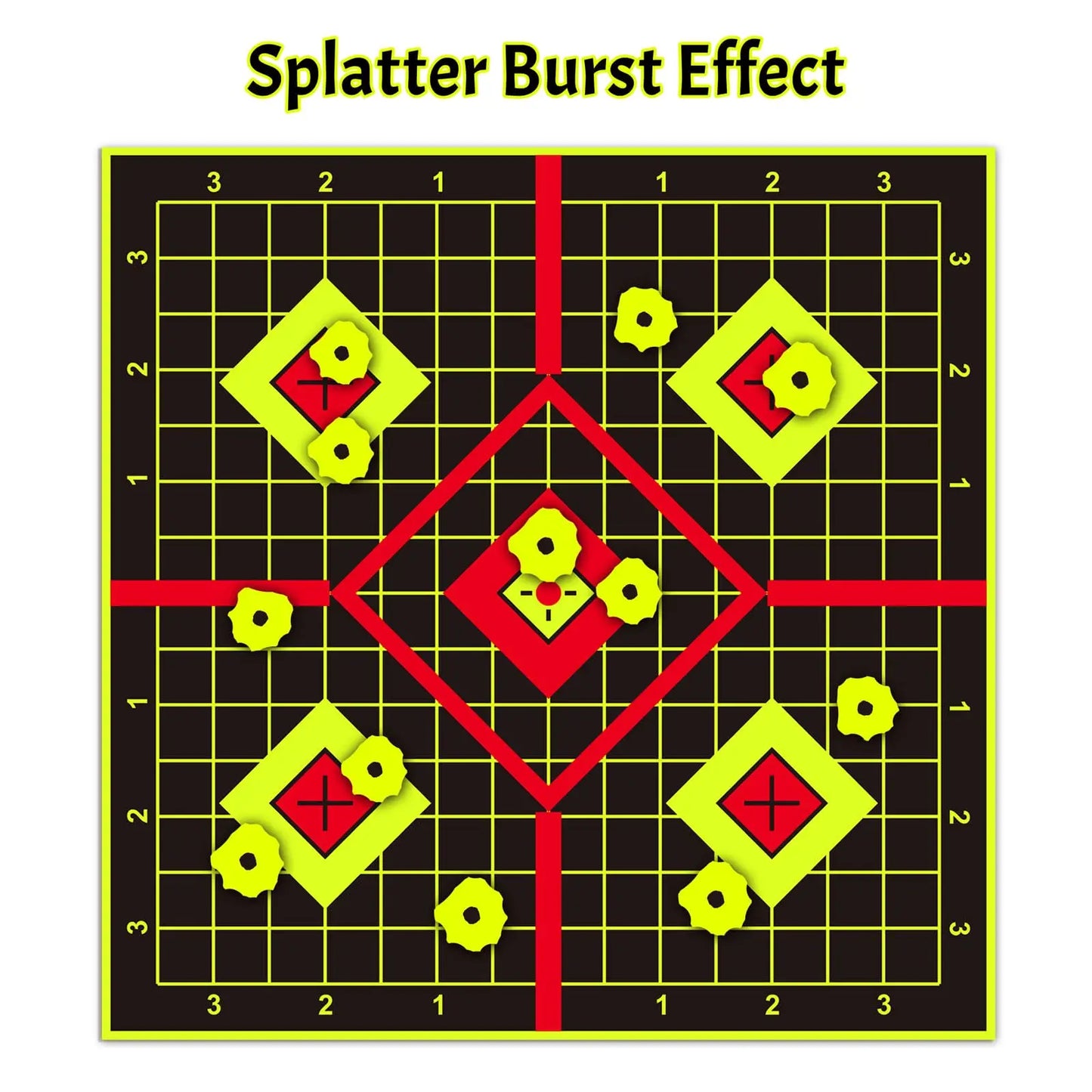 Splatter Adhesive Targets Stickers With Yellow Effect Square 12x12 Inch