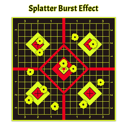 Splatter Adhesive Targets Stickers With Yellow Effect Square 12x12 Inch