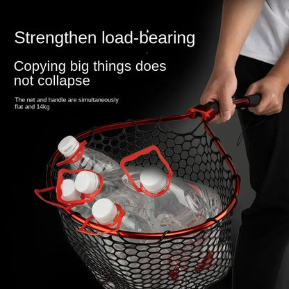 LINNHUE Fishing Nets Folding Laning Net Cheap Price Rubber/Silicone Mesh Catch 14kg Fish Lure Fishing Tool Anglers Accessory