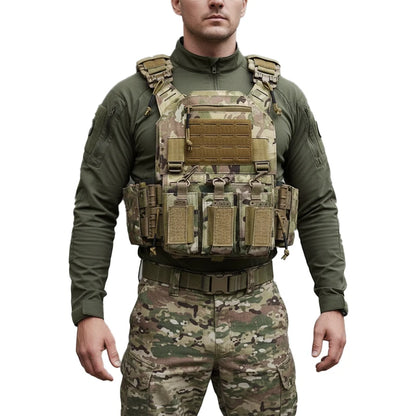 1000d Nylon Chaleco Tactico Vest Ranger-Green Tactical Gear 25x30cm Plate Carrier Molle Tactical Vest for Outdoor Hunting