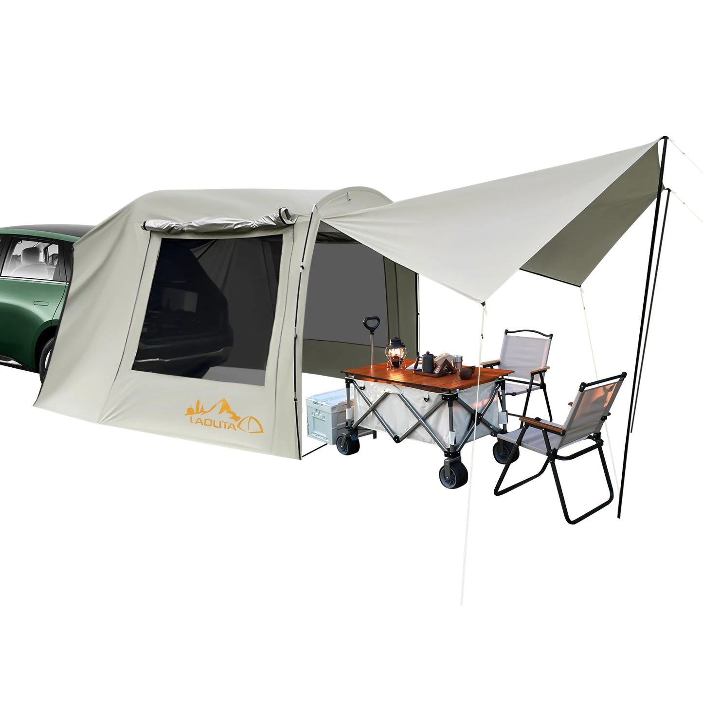 Car Awning Outdoor Tent, Car Tent Attachment For Camping, Car Camping Tent,Rear-Extending Car Tent