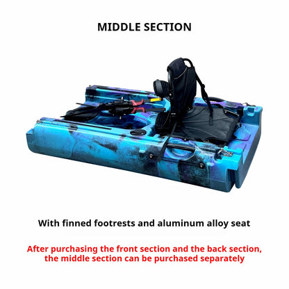 Modular Assembly Kayak with Split Hard Shell, Electric/Pedal-Driven Canoe for Solo/Tandem Lake/Sea Adventures, Portable LLDPE