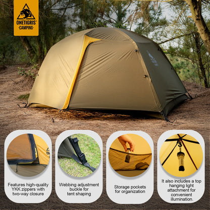 4 Season 2 Person Tourist Tents Lightweight Double Layer 3000mm Waterproof Outdoor Hiking Beach