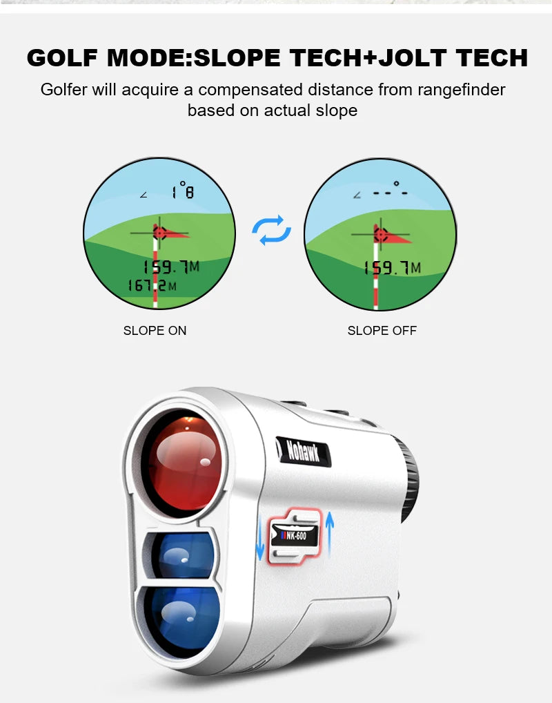 Nohawk Professional Golf Laser Rangefinder with Slope Compensation Distance Lazer Meter for G Sport Hunting Survey