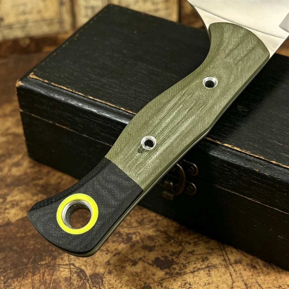 4010BK-01 Outdoor EDC Tactical Knife, Utility Style Full Tang Fixed Blade with D2 Steel Blade G10 Handle Camping Hiking Hunting