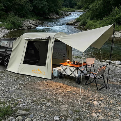 Car Awning Outdoor Tent, Car Tent Attachment For Camping, Car Camping Tent,Rear-Extending Car Tent