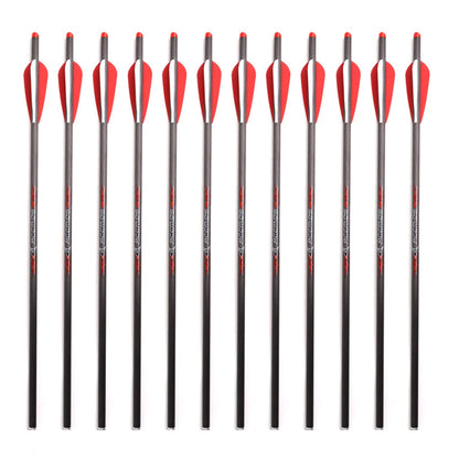 Pure Carbon Arrows 16 17 18 20 22 inch Crossbow Bolts with Arrow Feather Arrowheads for Archery Traditional Bow Hunting Shooting