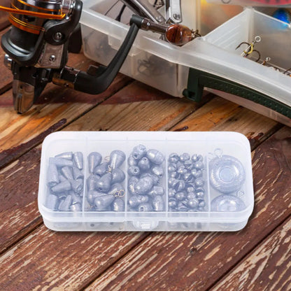 81PCS Removable Fishing Sinkers Weights Kit Round Split Shot Sinker Egg Fishing Tackle Set Bass Fishing Tackle Accessories