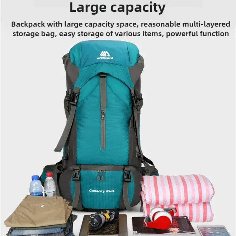 Waterproof Hiking Backpack With Rain Cover Outdoor Camping Travel Mountaineering Men Women Shoulder Climbing Traveling Bags