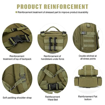 Large Military Tactical Backpack for Men, 40-50L Backpacks for Women, Bug out Bag 3 Days Pack Bags Rucksack with Molle System